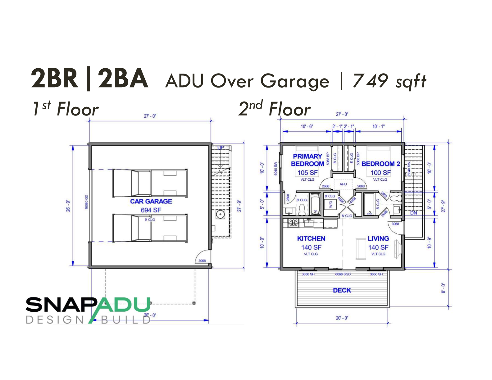 2-Story-Snap-ADU-Carriage-House-Floor-Plan-2BR-2BA-749-SF-36x31-Two-Car-Garage