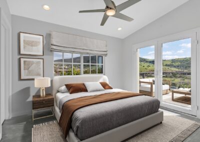 Snap ADU San Diego Valle Del Sur 2 Story 3BR 2BA 1155 sqft Primary Bedroom French Doors Staged